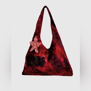 Elegant Red Velvet Women's Bag